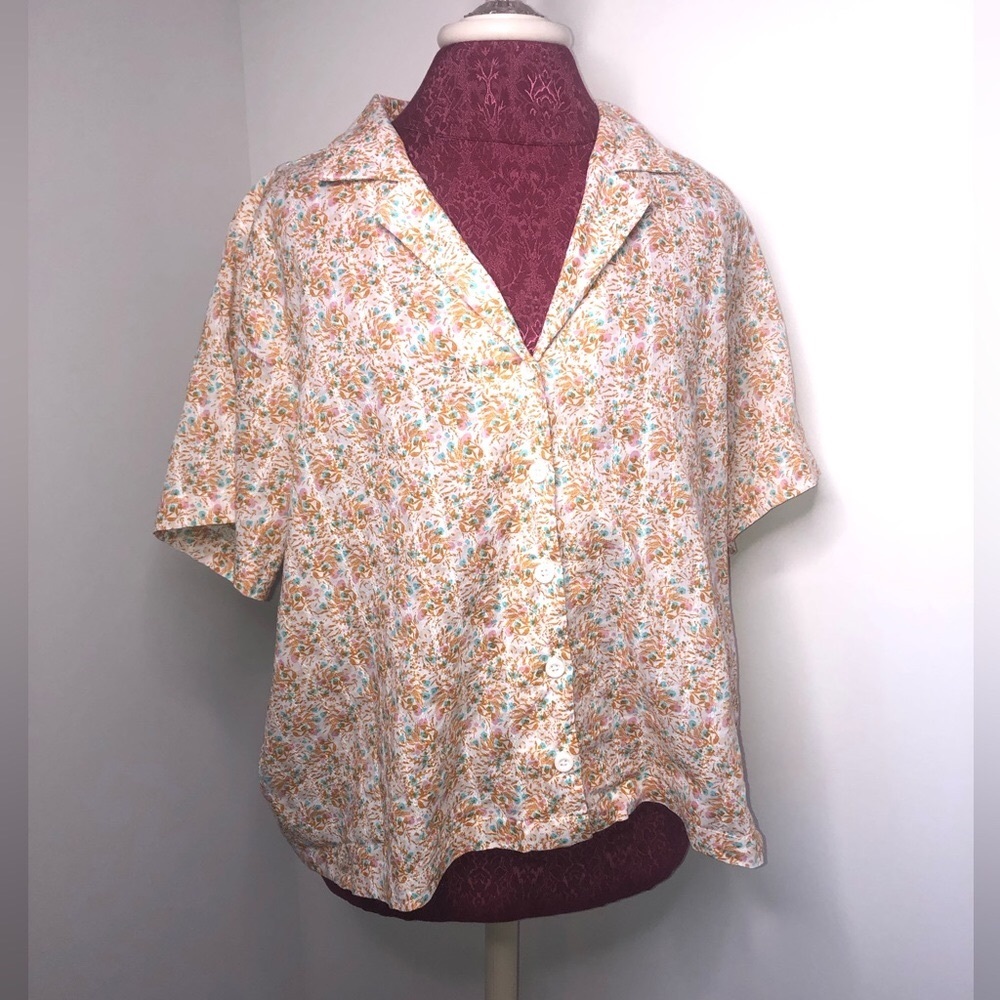 ana Regular Fit button-down short sleeve 100% Cotton camp shirt Floral